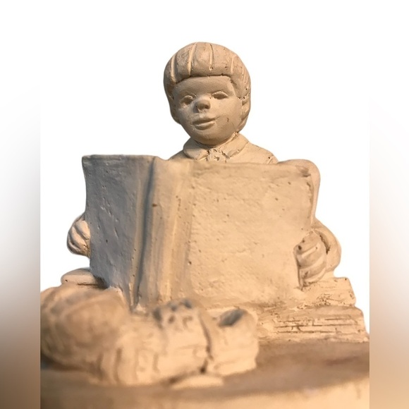 Austin Sculpture Dee Crowley Rare Book Worm Boy Statue - Picture 5 of 9